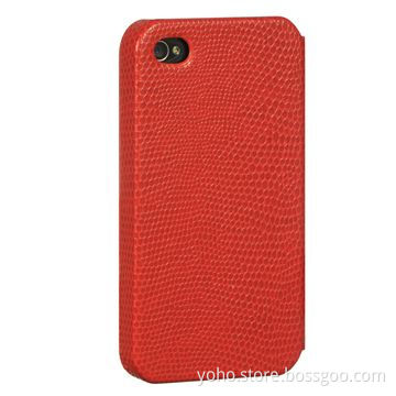 Case for iPhone 4/4S, Made of PC/Red Soft Leather Materials, Any Colors and Logos Available
